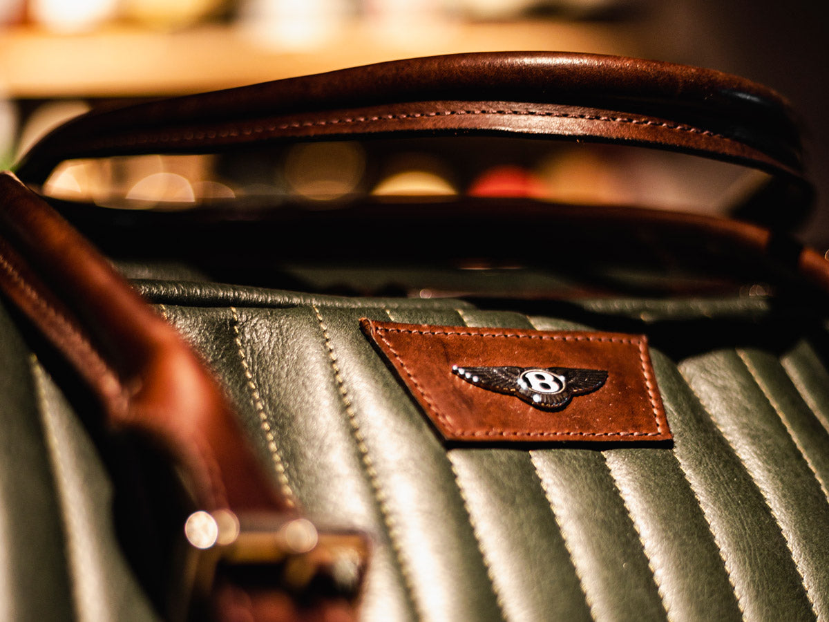 Handmade luxury leather motoring holdall